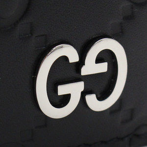 Gucci Wallet Leather Purse Black With Bifold sima Coin